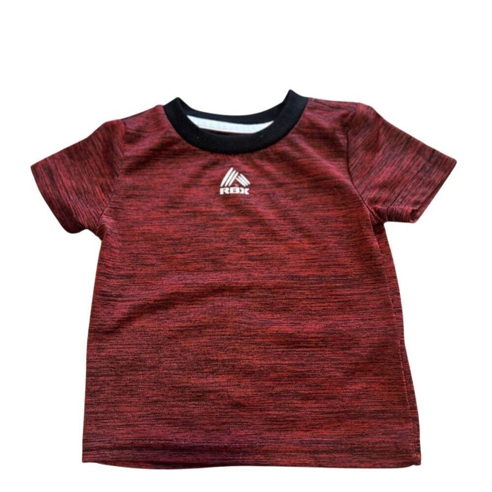 RBX Little Boys Red Spacedye T-Shirt 12 Months Short Sleeve Casual